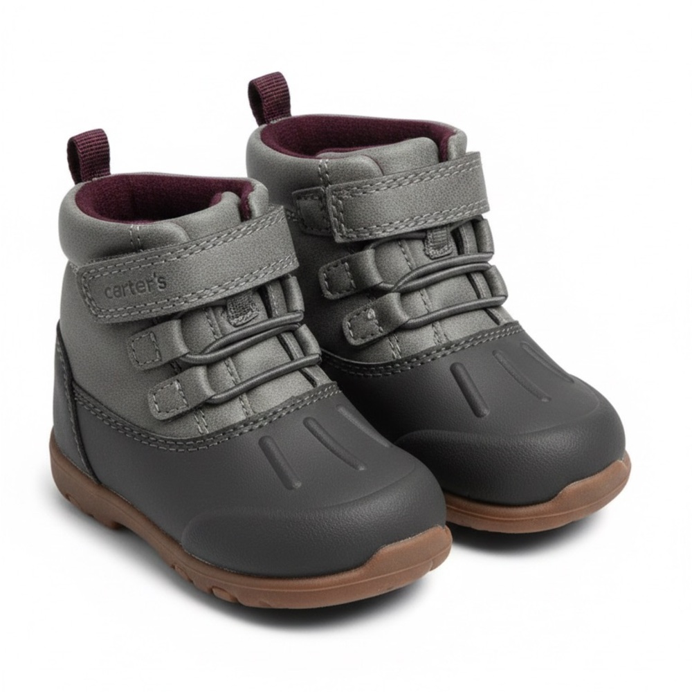 Carter's Charcoal and Tan Kids Boots
